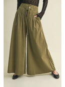 Pintuck Wide Leg Pants