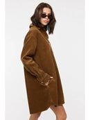 Corduroy Mini Shirt Dress