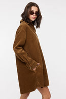 Corduroy Mini Shirt Dress
