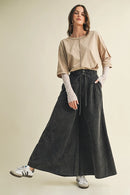 Pintuck Wide Leg Pants