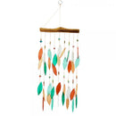 Coral And Teal Beaded Driftwood Chime