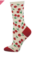 Absolutely Cherry Women's Socks - Ivory Heather