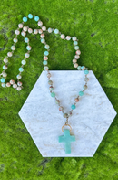 African Turquoise & Jasper Long Necklace