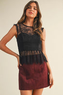 Lace with Corset Sleeveless Top