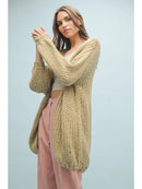 Open-Knit Chunky Sweater Cardigan