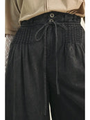 Pintuck Wide Leg Pants