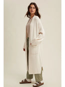 Ribbed Knit Longline Sweater Cardigan