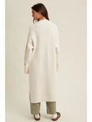 Ribbed Knit Longline Sweater Cardigan