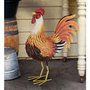 Metal Sunburst Rooster Decor