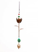 Copper Tone Lotus on a Stick - Beads & Bells